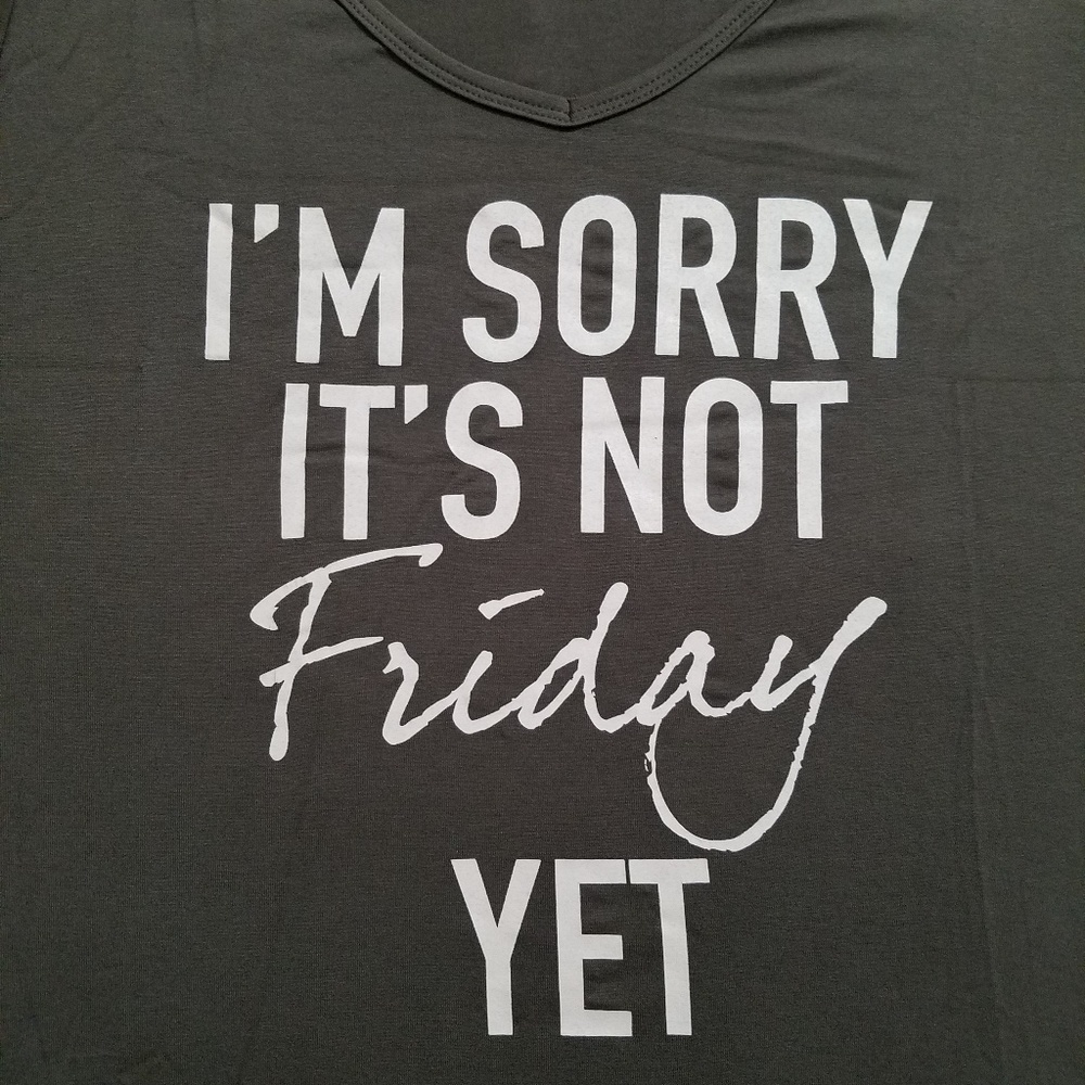 h.i.p. graphic tee 'I'm sorry it's not Friday yet' loose boxy fit 0X - Picture 2 of 8